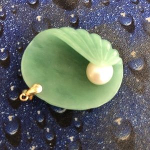 Jade and Pearl Necklace Charm
